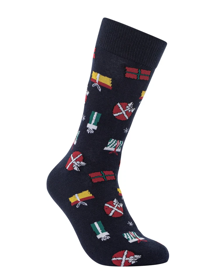 Jack & Jones de los hombres Pack de 5 calcetines envolventes navideños, Azul - Imagen 3 de 4