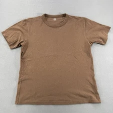 Uniqlo shirt mens Large blank crewneck brown essential streetwear heavyweight