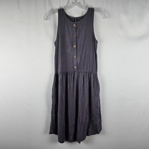 VETEMENTS EasyDwell Abito Smanicato Donna M Elasticizzato Girocollo Tasche Indaco Nuovo senza etichette