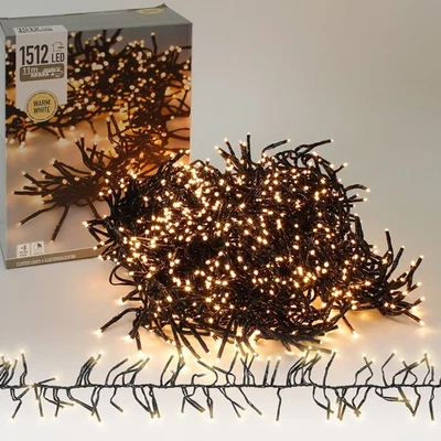 Guirlande lumineuse chaîne en grappe de Noël mariage blanc chaud 11 m 1512 LEDs - Photo 1/4