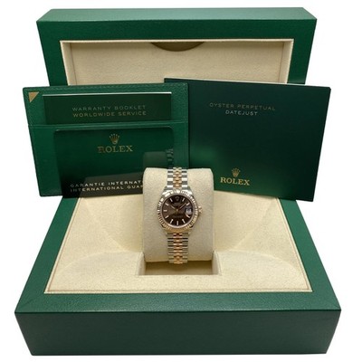 Rolex Datejust 279171 Rose Gold Steel Chocolate Dial Automatic Watch B&P 2025