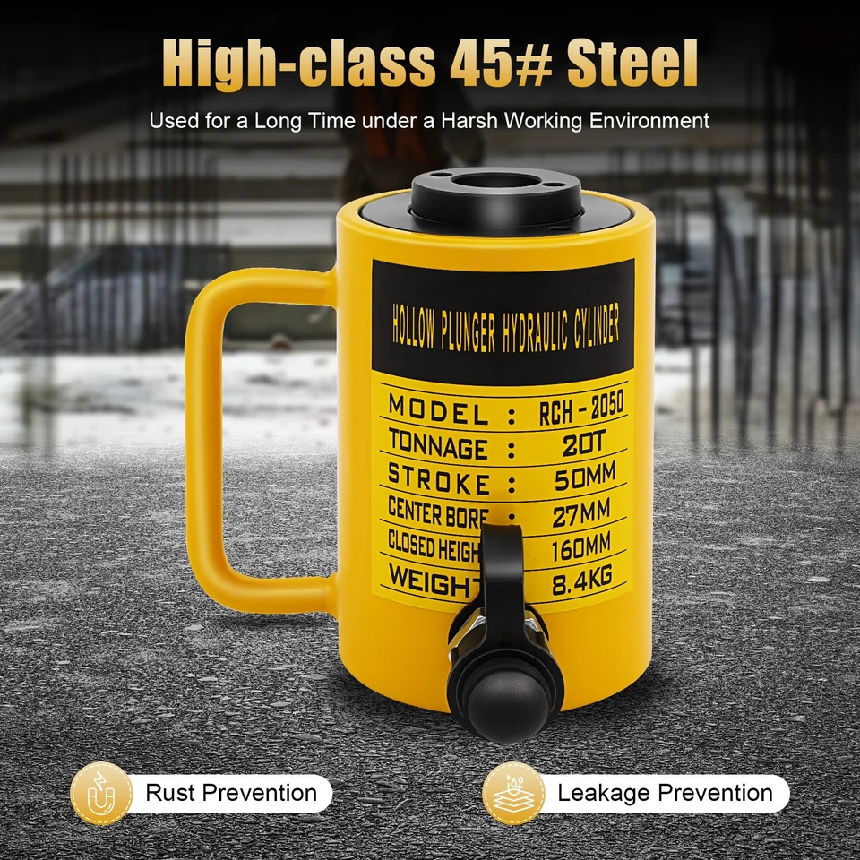 20 Ton Hub 160mm Hohlzylinder Hydraulikzylinder HohlkolbenZylinder Kolbenweg - Bild 4 von 4