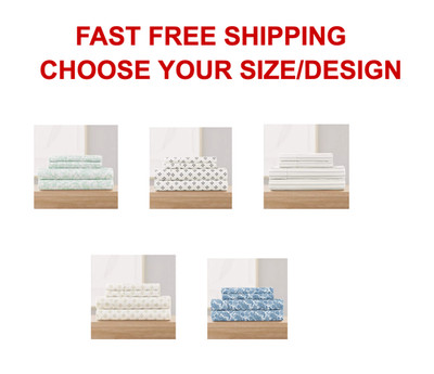 Member's Mark 500-Thread-Count Performance Printed Sheet Set, Choose Sizes/Color