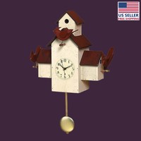 Clocks White Wood Birdhouse Pendulum Clock 14.5h | Renovator's Supply on sale Clocks White Wood Birdhouse Pendulum Clock 14.5h | Renovator's Supply on sale