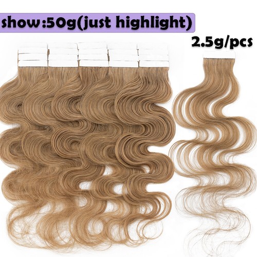 Extensiones de cabello humano brasileña cinta gruesa en Remy piel trama ondulada 150G cabeza completa - Imagen 7 de 56