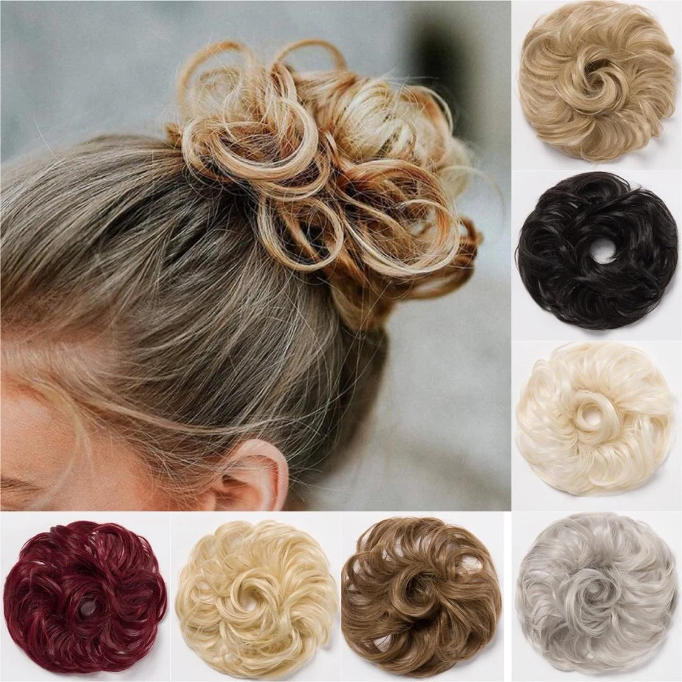 Koko Messy Bun Hair Scrunchie Small Medium Natural Look Realistic Hairpiece Updo - Image 2 of 4
