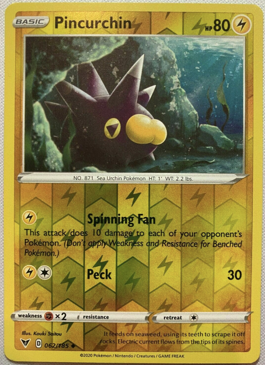 Pokemon - Pincurchin - 062/185 - Reverse Holo - Vivid Voltage - NM/M - New