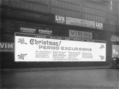 Lms Railway Poster At Manchester Victoria Station, 1920S 1 Train Old Photo