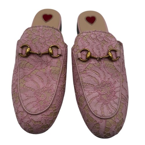 Lace Malaga Womens Princetown Flats 36 Sugar Pink Skin Rose Slip-on - Picture 4 of 9