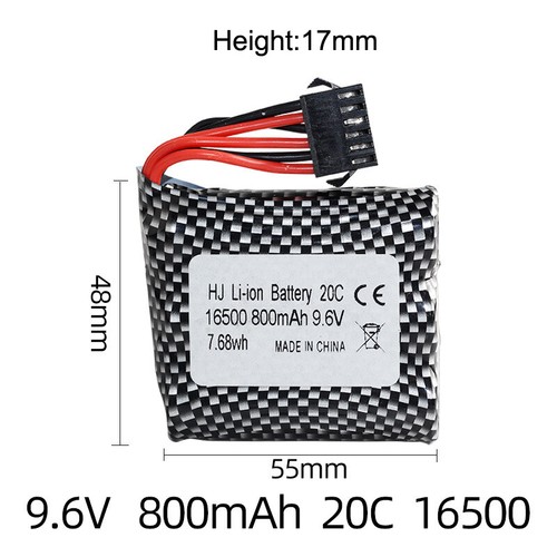9.6V 800mAh Li-ion Battery SM-6P plug For 9115 9116 S911 RC High Speed Toy Cars - Picture 2 of 4