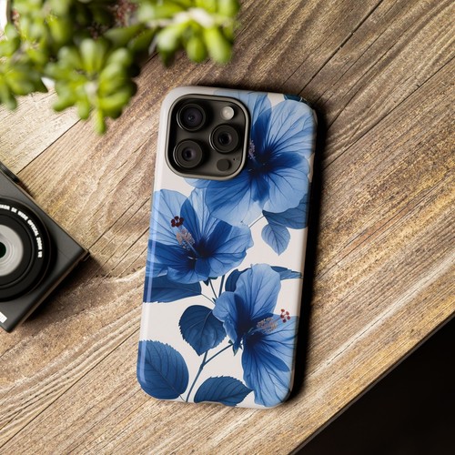Blue Floral Minimalist Flowers Phone Case for iPhone, Samsung Galaxy, Pixel - 第 4/175 張圖片