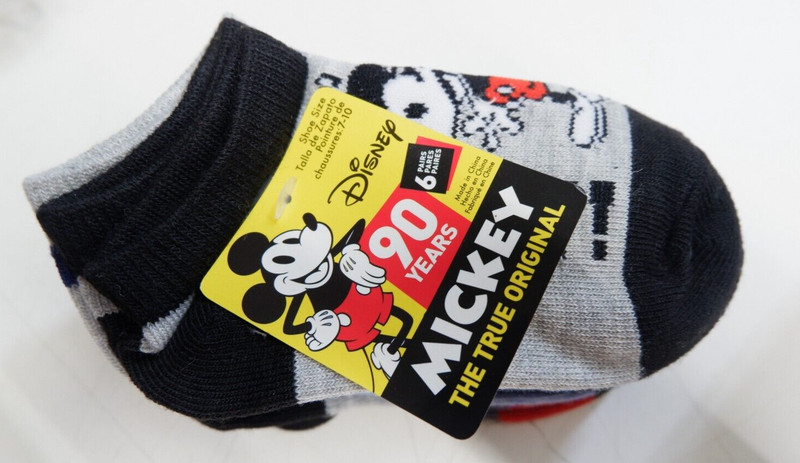 Disney Mickey , Set of 6 Pair No Show Socks Shoe Size 7-10 Toddler New