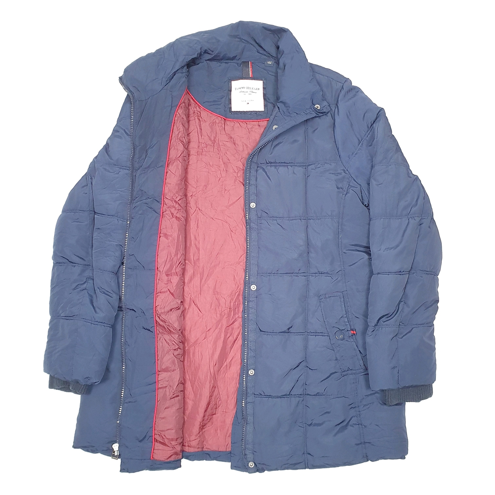 TOMMY HILFIGER Quilted Puffer Jacket Coat Insulated Nylon Winter Womens L image 2