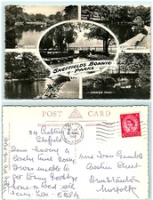 S03-1966, SHEFFIELD'S BONNIE PARKS, UK 1960S POSTMARKED, REAL PHOTO RPPC