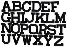 BLACK - 2" Alphabet Letters - your choice - Iron on Applique/Embroidered Patch