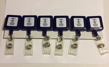 Retractable Pull Keychain ID Lanyard Name Tag Card Holder Badge Reel Blue