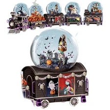 Nightmare Before Christmas Glitter Globe Train Sally Spooky Graveyard Picnic #4