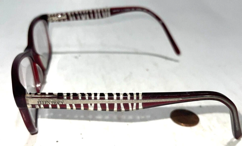 Ellen Tracy Women Eyeglasses Paris Red Glasses 54⬜15 140mm Frame - Image 3 of 4