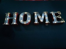 Metal Marquee Letters HOME Light Up Wall, Shelf, Room-Decor 10  