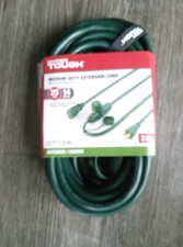 Hyper Tough med Duty Extension Cord 25 Foot Green with 3 inline outlets