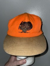 Vintage Cap America Totaline Turkey Hunting Orange Snapback Hat Made in USA
