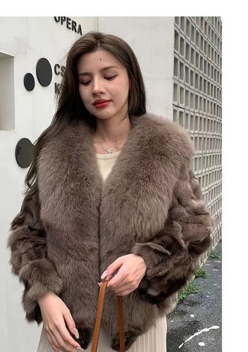 Lapel Fox Fur Coat Women's Short Real Fur Jackets Winter Warm Outwear Luxury - Picture 15 of 28