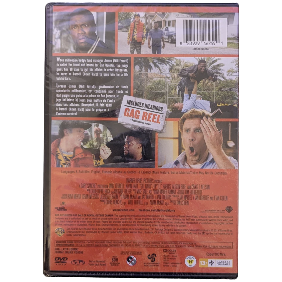 Get Hard (DVD, 2015, Canadian) - Image 2 of 2