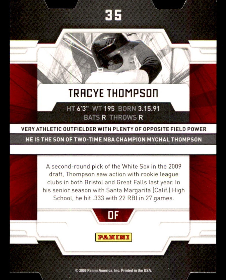 2009 Donruss Elite Extra Edition Aspirations #35 Tracye Thompson /200 - Image 2 of 2