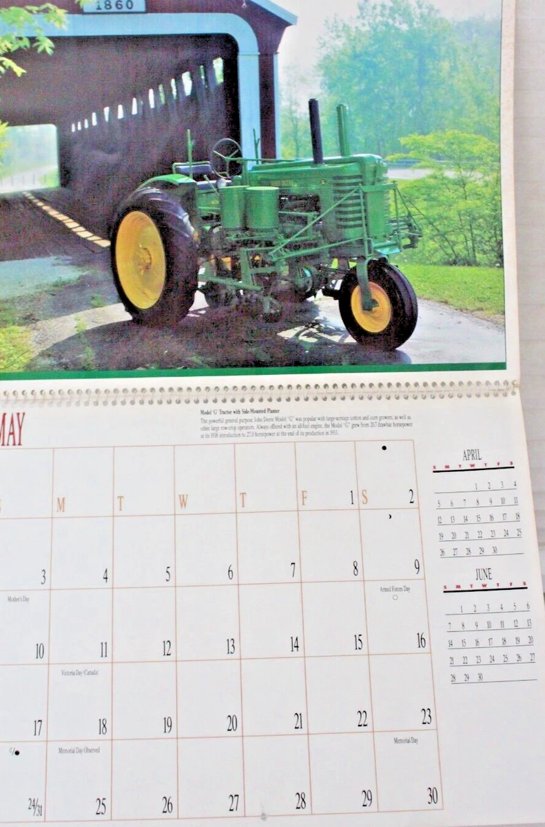 John Deer Calendar Dec. 1991 to November 1992 Color photos Two Cycle  Tractors | eBay