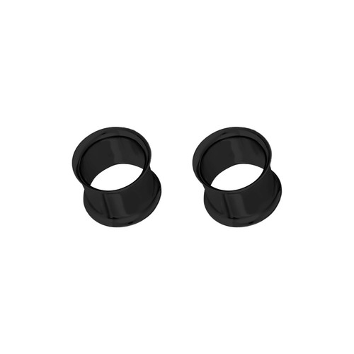 Pair of Surgical Steel PVD Black Double Flare Ear Tunnels Earlets Gauges Plugs - Picture 52 of 108