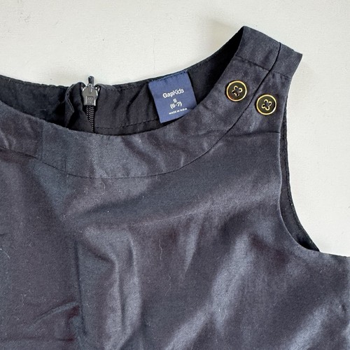 Gap Kids Girls' Black Gray and Yellow Shift Dress with Button Details Size 6/7 - Picture 3 of 11