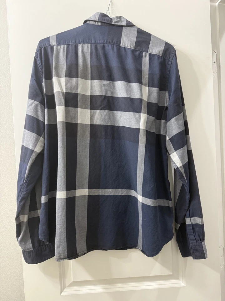CAMISA HOMBRE BURBERRY MULTI AZUL ESTAMPADO NOVA ALGODÓN MANGA LARGA TALLA XXL Foto 2 de 3