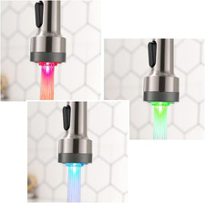 LED Light Kitchen Faucet with Pull down Sprayer Sus304 Stainless Steel Indust...