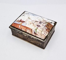 GEORGIAN BILSTON ENAMEL & GILT COPPER VENETIAN SCENE SNUFF BOX c1760 a/f