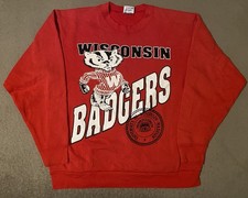 vintage wisconsin badgers sweatshirt Sz XL Made In Usa 90s