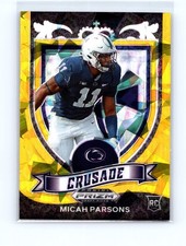 Micah Parsons Rookie 2021 Prizm Draft Picks Crusade #175 Gold Cracked Ice