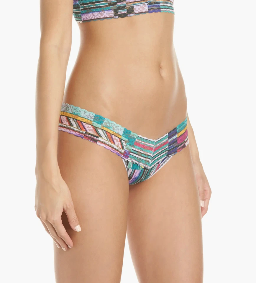 Tanga Hanky Panky L16550 Multi tiro bajo estampado firma talla única Foto 3 de 4