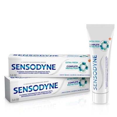 Sensodyne Complete Protection Sensitive Toothpaste, Extra Fresh, 3.4 oz, 2 Pack