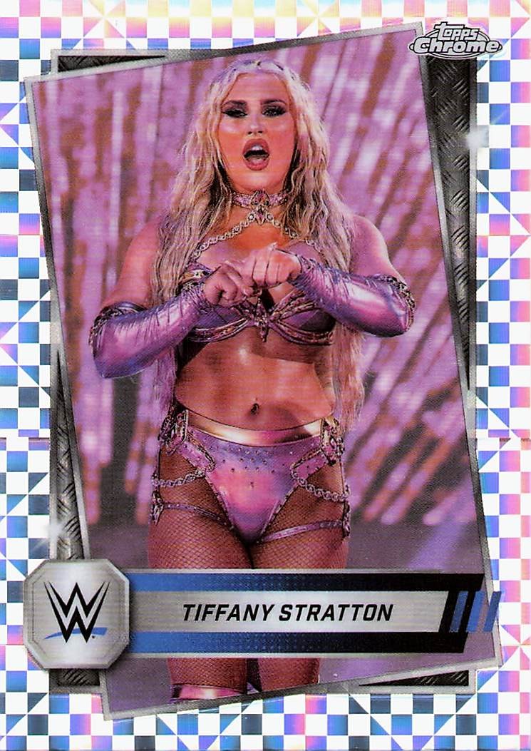 2025 Topps Chrome WWE #182 Tiffany Stratton X-Fractor