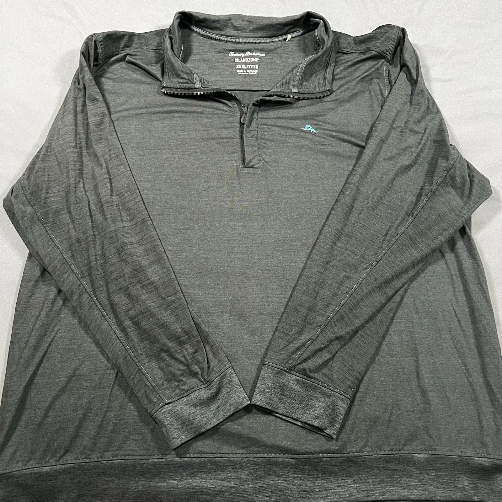 Tommy Bahama Shirt Mens 3XL Gray IslandZone Quarter Zip Pullover Performance