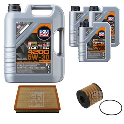 FEBI BILSTEIN Inspektionspaket 8L Liqui Moly Top Tec 4200 5W-30 für Nissan