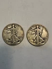 LOT OF 2 - 1935-WALKING LIBERTY HALF DOLLAR  50C SILVER COIN