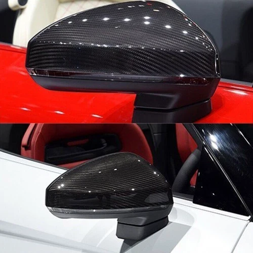 Real Carbon Fiber For Audi R8 TT TTRS TTS 2016-22 Side Mirror Cover Cap Replace