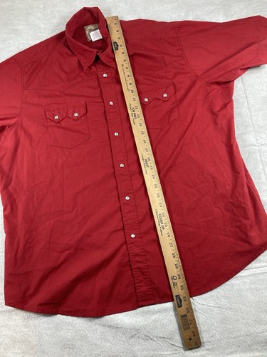 Camisas a presión vintage Wrangler moda occidental manga corta talla 2XL/XXL rojas - Imagen 8 de 9