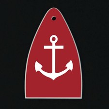 GUITAR TRUSS ROD COVER Engraved Etch - Paul Reed Smith PRS USA - ANCHOR Ship RED