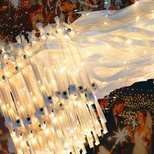 50 PCS Wedding Wands with Ribbons Bells, Romantic Sparkle with Three Light Mod