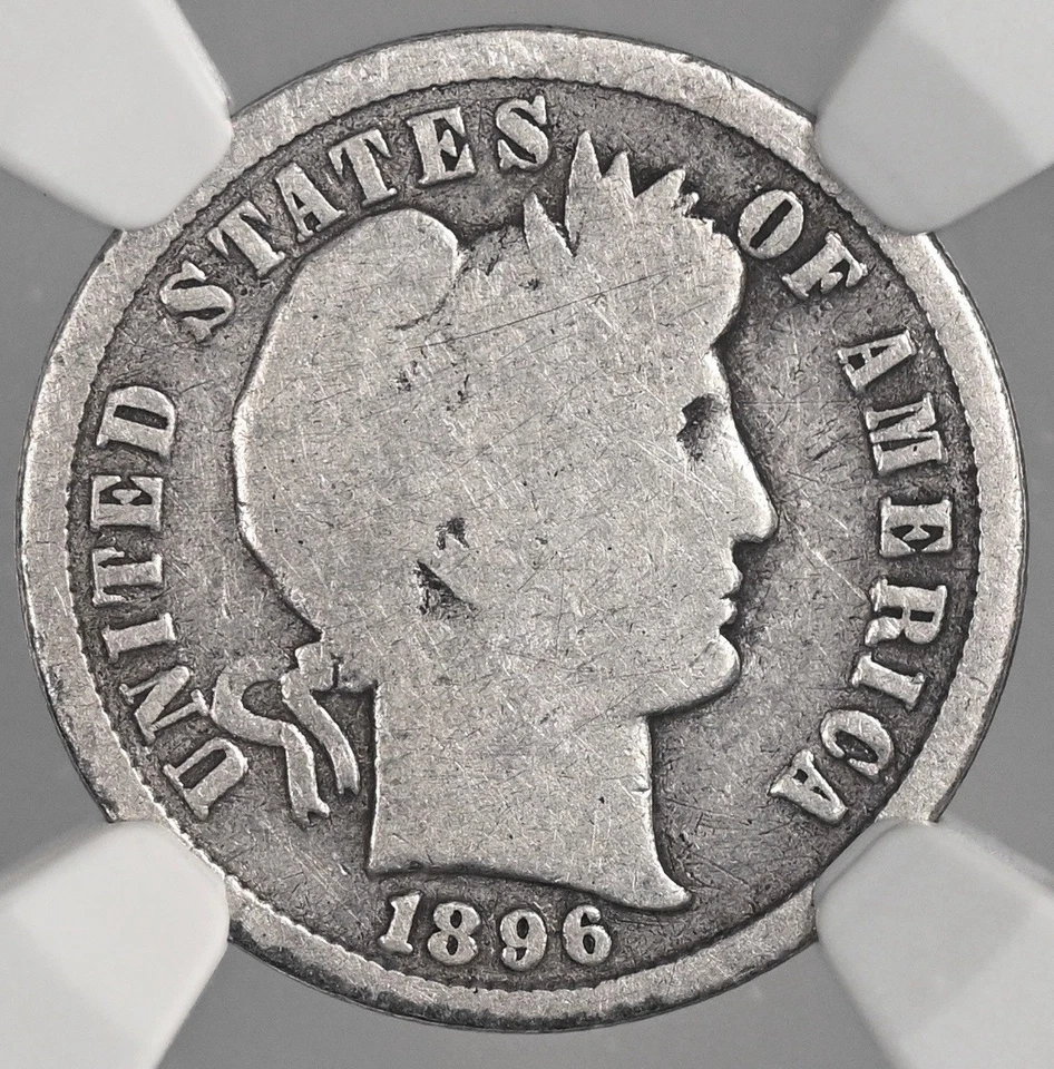 1896-S  10C BARBER SILVER DIME  SAN FRANCISCO  NGC G4  #8404752-001 - Image 2 of 4