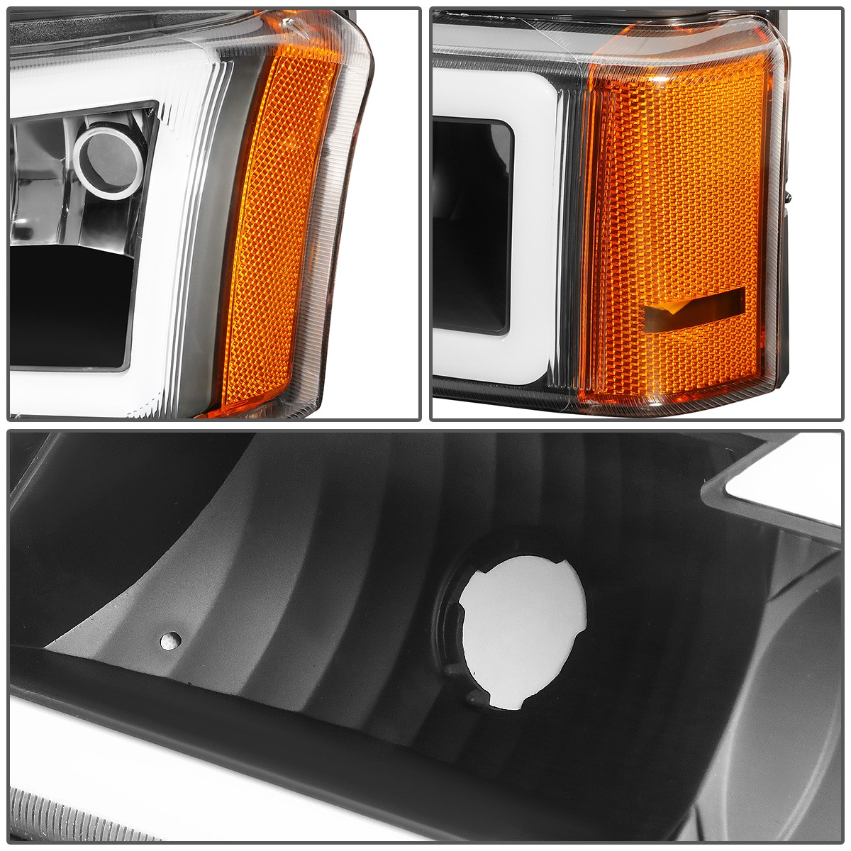 03-07 Chevy Silverado Avalanche Headlights Bumper Lamps Assembly W/ Le