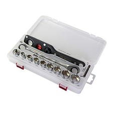 ANEX Offset Adapter Ratchet Wrench Socket Set Case White AOA-19S3 Japan New