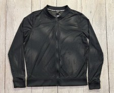 VICTORIA  S SECRET Sport Black Stretch Fitted Mesh Back Full Zip Jacket Size M